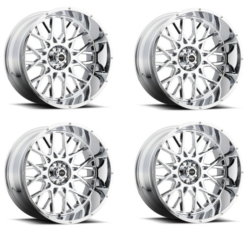 Set 4 22" Vision 412 Rocker Chrome 22x10 Wheels 6x5.5 (6x139.7) -19mm Rims