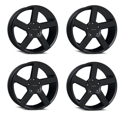 Set 4 22" Vision 472 Switchback Satin Black 22x9.5 Wheels 6x120 30mm Rims