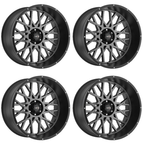 Set 4 18" Vision 412 Rocker Anthracite Satin Black Lip Wheels 18x9 5x5.5 12mm