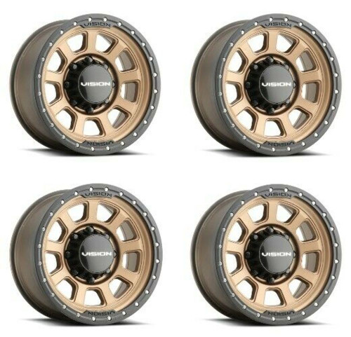 Set 4 17" Vision Off-Road 350 Ojos Bronze Wheels 17x9 5x150 Truck Rims 12mm