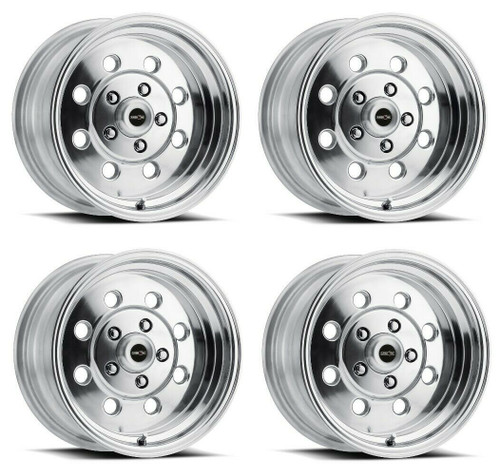 Set 4 15" Vision American Muscle 531 Sport Lite Polished 15x10 5x4.75 Rims -25mm