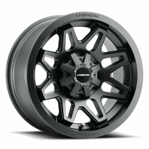 Set 4 15" Vision ATV 416 Se7en Matte Black Wheels 15x7 4x156 Rims 38.1mm