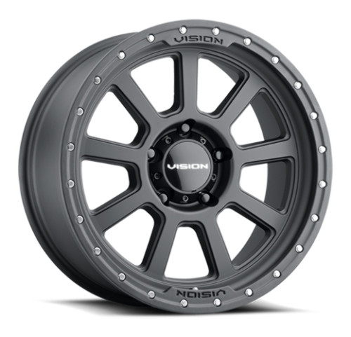 Set 4 17" Vision Off-Road 350 Ojos Satin Black Wheels 17x9 6x5.5 Truck Rims 12mm