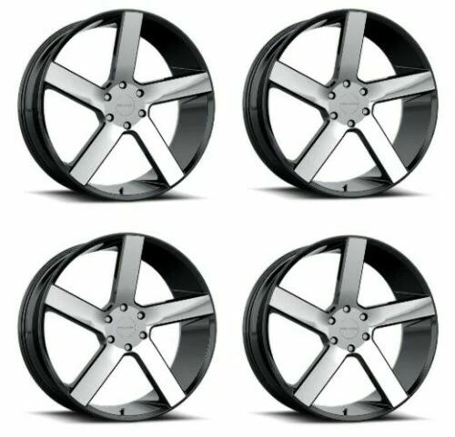 Set 4 20" Vision 472 Switchback Gloss Black Machined Face 20x9 Wheels 6x132 30mm Rims