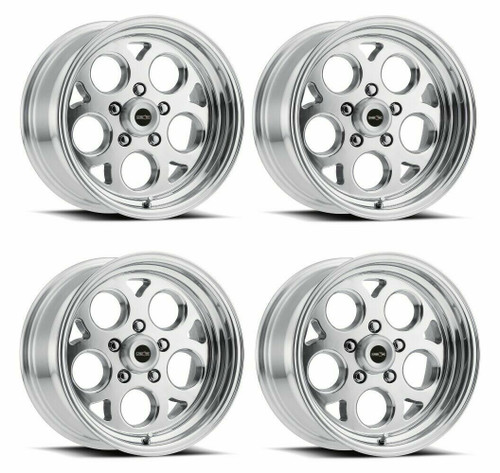 Set 4 15" Vision American Muscle 561 Sport Mag Polished Wheels 15x4 5x5 -19mm