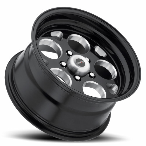 15" Vision 561 Sport Mag Gloss Black with Milled Windows 15x8 Wheel 5x4.75 (5x120.65) 27mm Rim