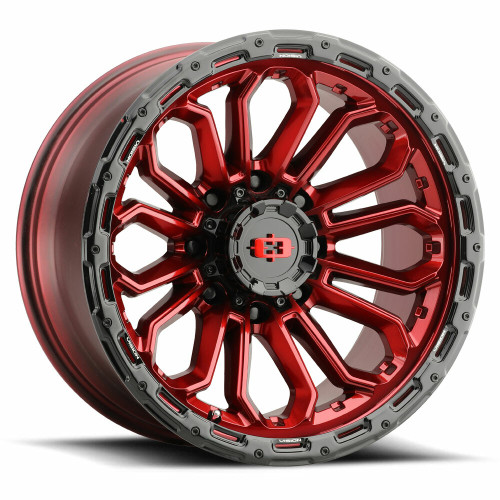 17" Vision Off-Road 405 Korupt Gloss Red w/ Black Lip Wheel 17x8 5x110 Rim 30mm