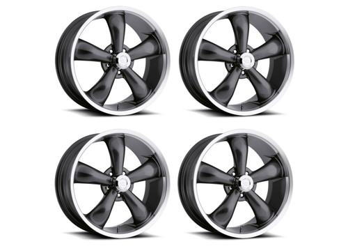 Set 4 20" Vision Muscle 142 Legend Gunmetal Machined Lip 20x9.5 5x115 12mm Rims