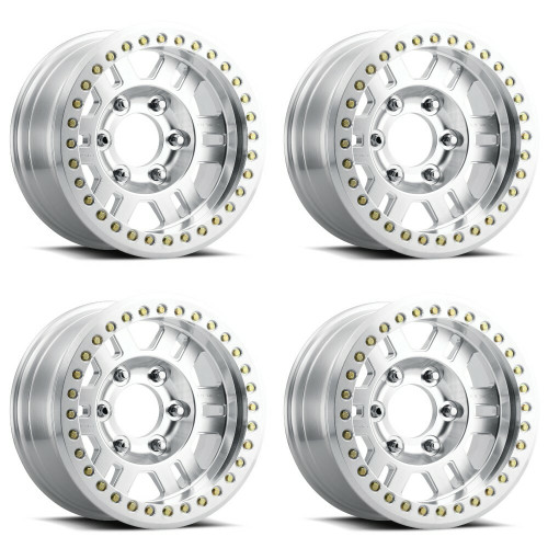 Set 4 17" Vision 398 Manx Forged Beadlock Machined 17x9.5 Wheels 6x6.5 (6x165.1) -18mm Rims