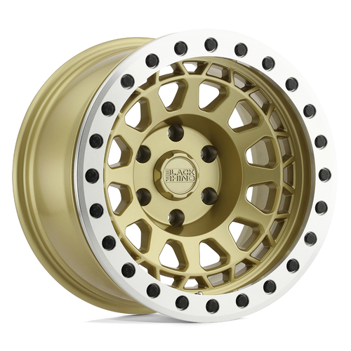 Black Rhino Primm Beadlock 17x8.5 5x4.5 Matte Gold Machined Ring Wheel 17" -38mm