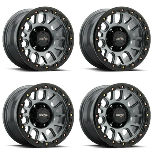 Set 4 20" Vision Off-Road 111 Nemesis Gunmetal Wheels 20x9 6x5.5 0mm Truck Rims