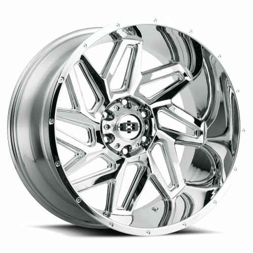 Set 4 20" Vision Off-Road 361 Spyder Chrome Wheels 20x9 8x6.5 Truck Rims 12mm
