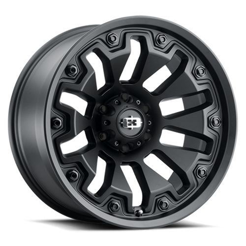 20" Vision 362 Armor Satin Black with Black Bolt Wheel 20x9 6x135 Truck Rim 12mm