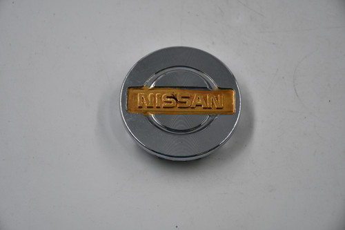 Nissan Brushed Chrome w/ Gold Letters Wheel Center Cap Hub Cap 40342-40U10(GOLD) 2.125" Nissan Snap in
