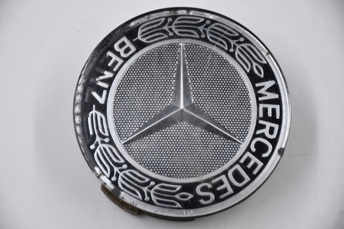 Mercedes Benz Chrome &Black Wreath Wheel Center Cap Hub Cap A170 400 00 25 3" Mercedes Benz Snap in