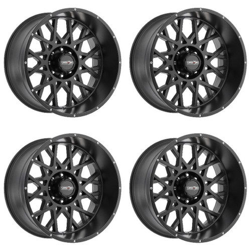 Set 4 20" Vision Off-Road 412 Rocker Satin Black Wheels 20x9 8x170 Rims 12mm