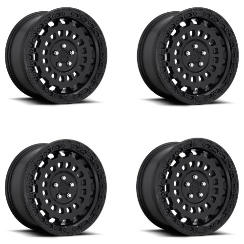 Set 4 Fuel D633 Zephyr 17x8.5 5x4.25 Matte Black Wheels 17" 25mm Rims