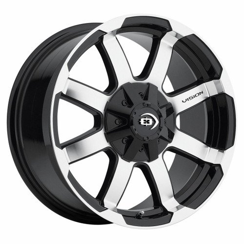 Set 4 17" Vision 413 Valor Gloss Black Machined Face Wheels 17x8.5 6x135 18mm