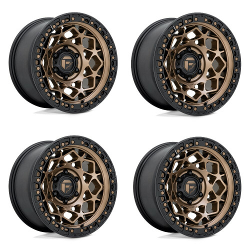 Set 4 Fuel D785 Unit 17x9 6x5.5 Bronze With Matte Black Ring Wheels 17" 1mm