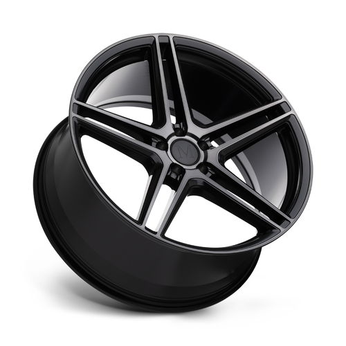 Mandrus Bremen 17x8 5x112 Semi Gloss Black W/ Mirror Cut Face Wheel 17" 42mm Rim