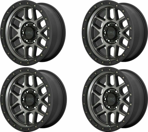 Set 4 KMC KM544 Mesa 20x9 8x170 Satin Black With Gray Tint Wheels 20" 18mm Rims