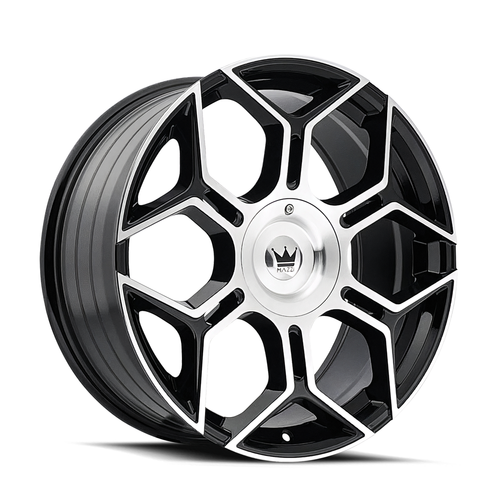 20" Mazzi Libra 20x8.5 Gloss Black Machined 5x110 5x115 Wheel 35mm Car Suv Rim