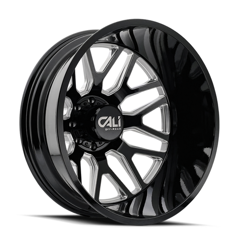 24" Cali Off-Road Invader Rear Dually 24x8.25 Black Milled 8x210 Wheel -232mm 24" Cali Off-Road Invader Rear Dually 24x8.25 Black Milled 8x210 Wheel -232mm