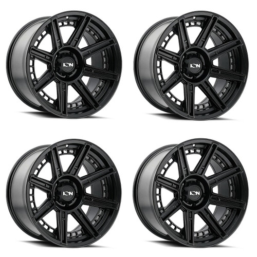 Set 4 20" Ion 149 20x10 Matte Black 5x5 Wheels -24mm Lifted For Jeep Truck Rims