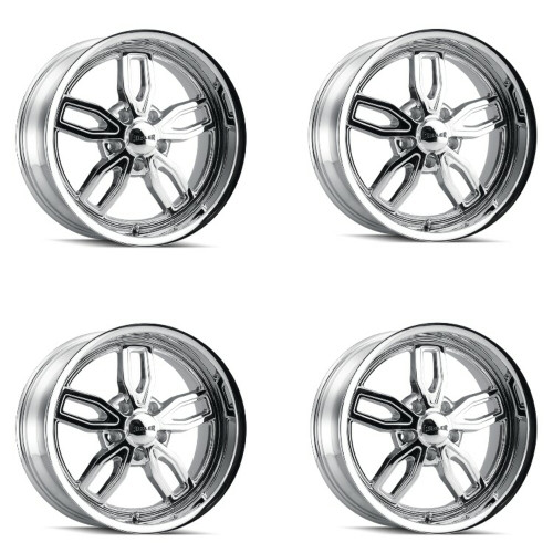 Set 4 20" Ridler 608 20x10 Chrome 5x4.75 Wheels 0mm Rims