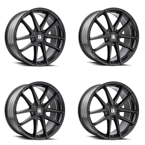 Set 4 19" Touren TR94 19x8.5 Gloss Black 5x112 Wheels 35mm Rims 3294-9845GB35