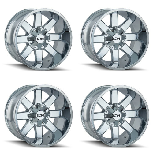 Set 4 20" Ion 141 20x10 Chrome 6x135 6x5.5 Wheels -19mm Lifted Truck Suv Rims