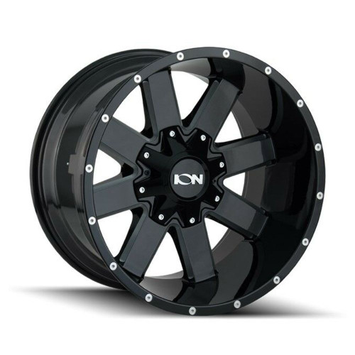 20" Ion 141 20x9 Gloss Black Milled 8x180 Wheel 18mm Rim