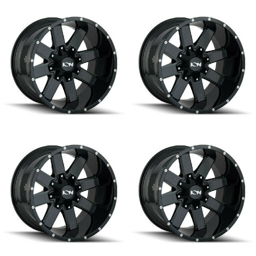 Set 4 17" Ion 141 17x9 Gloss Black Milled 6x135 6x5.5 Wheels -12mm Rims