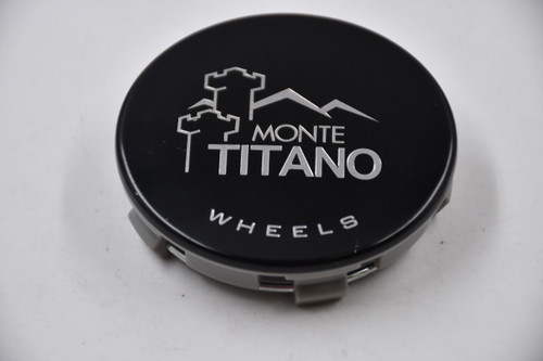 Monte Titano Wheels Black w/ Silver Logo Wheel Center Cap Hub Cap MG-P1706Z 2.75" Monte Titano Wheels Snap in