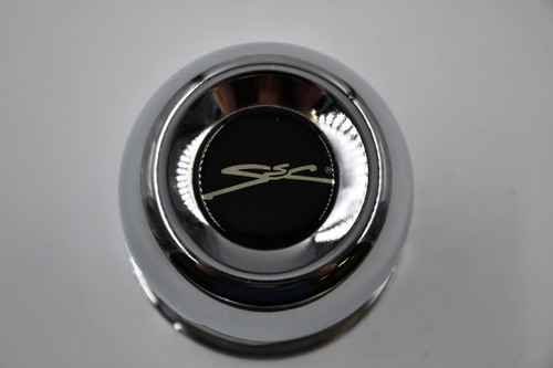 AfterMarket Chrome w/ Black & Gold Insert Wheel Center Cap Hub Cap HC216(SSC) 3.5" AfterMarket Push Thru w/SSC Insert