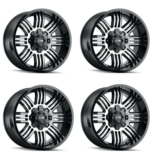 Set 4 17" Ion 144 17x9 Black Machined 6x135 6x5.5 Wheels -12mm Rims