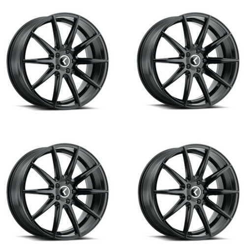 Set 4 18" Kraze Cosmos 18x8 Gloss Black 5x4.25 Wheels 40mm Performance Rims