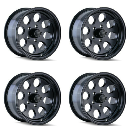 Set 4 16" Ion 171 16x8 Matte Black 5x4.5 Wheels -5mm Rims