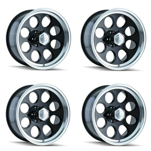 Set 4 17" Ion 171 17x9 Black Machined 5x5.5 Wheels 0mm Rims