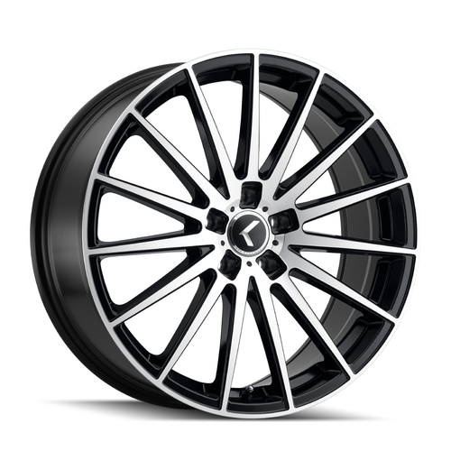 22" Kraze Stunna 22x8.5 Black Machined 5x112 Wheel 38mm Performance Rim