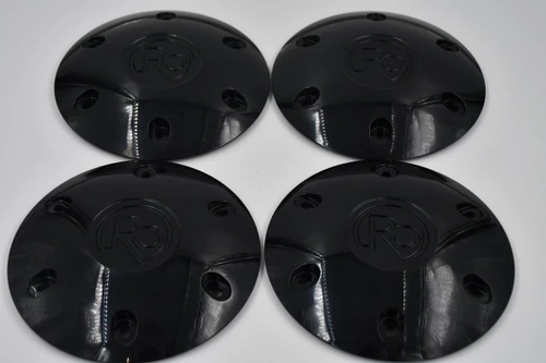 RO Universal Black 6 Lug Center Cap Kit Fits Any 6x5.5 Wheel 14mmx1.5 Lug Nuts