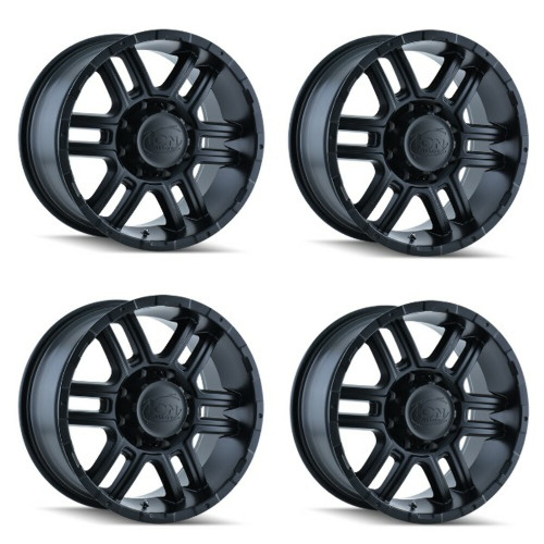 Set 4 17" Ion 179 17x8 Matte Black 5x5.5 Wheels 10mm Rims