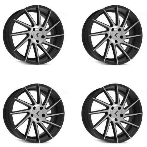 Set 4 22" Kraze Spinner 22x8.5 Black Machined 5x112 Wheels 40mm Performance Rims