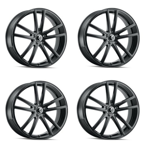 Set 4 18" Kraze Lusso 18x8 Gloss Black 5x4.5 Wheels 40mm For Jeep Ford Rims