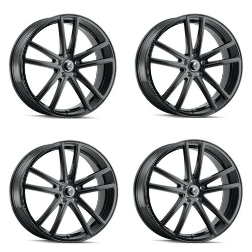 Set 4 18" Kraze Lusso 18x8 Gloss Black 5x115 Wheels 40mm Performance Rims