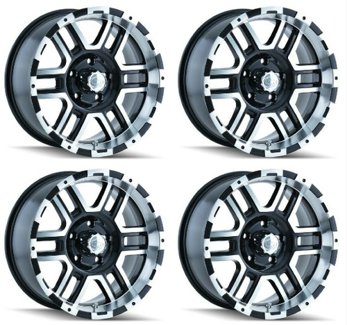 Set 4 18" Ion 179 18x9 Black Machined 6x5.5 Wheels 12mm Rims