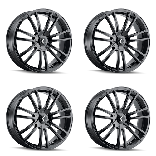 Set 4 18" Kraze Spectra 18x8 Gloss Black 5x112 5x120 Wheels 40mm Performance Rim