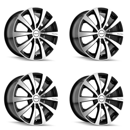 Set 4 17" Touren Tr3 17x7 Black Machined Face 5x105 5x4.5 Wheels 40mm