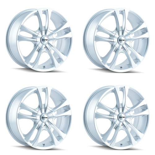 Set 4 17" Touren Tr22 17x7 Hypersilver 5x100 5x4.5 Wheels 40mm Rims