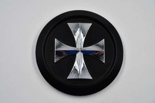 Cali Off Road Matte Black & Chrome Logo Wheel Center Cap Hub Cap C109106MB 4.5" Cali Off-Road Cross Logo Ornament